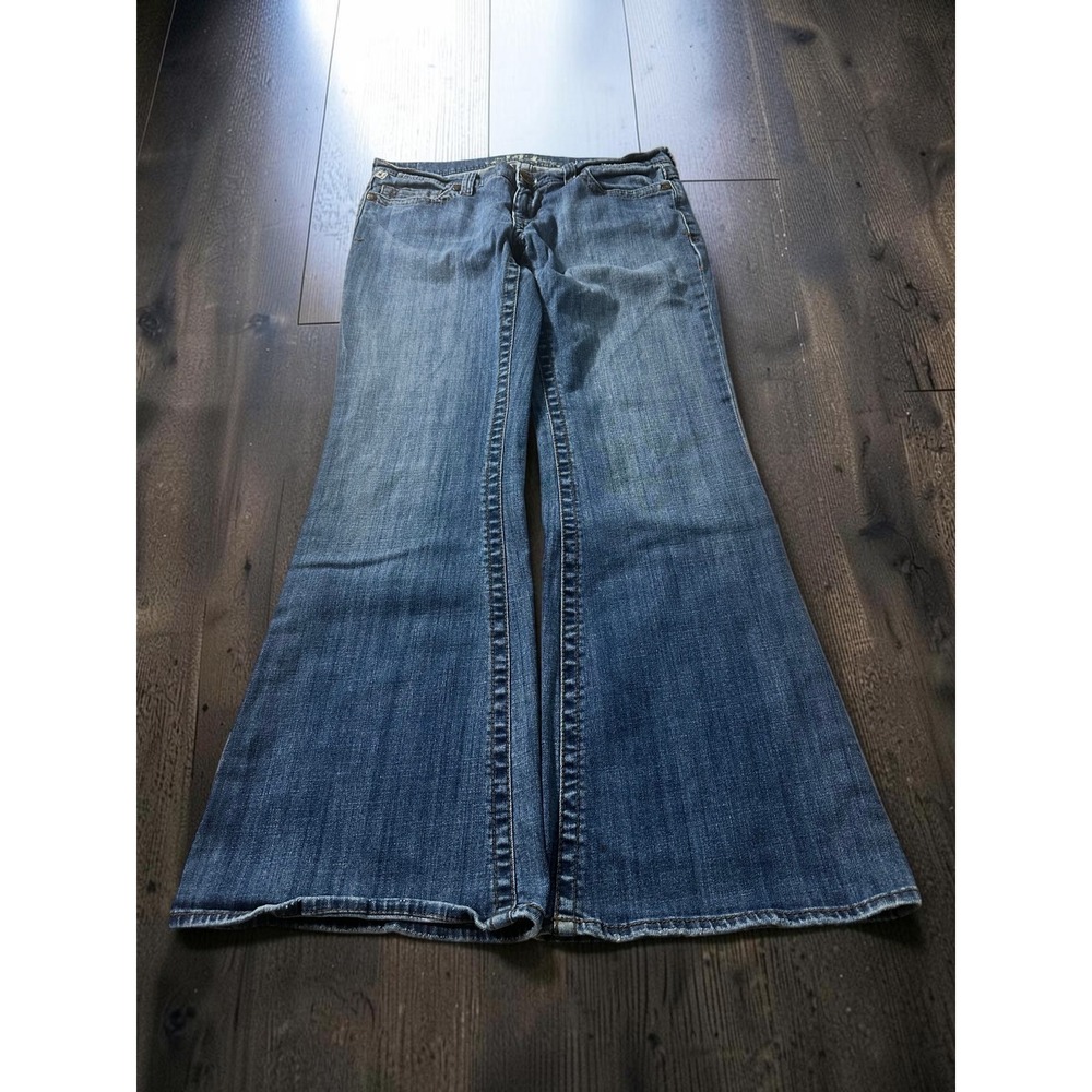 !iT Jeans Flare Jeans Women 32 Blue Baby Bell Bottom Low Rise Stretch Y2K